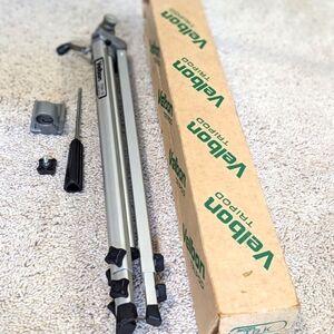 Vintage Velbon Adjustable Aluminum Tripod - Model TGK-3 - Original Box 1970's